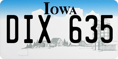 IA license plate DIX635