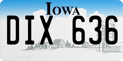 IA license plate DIX636