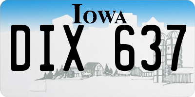 IA license plate DIX637