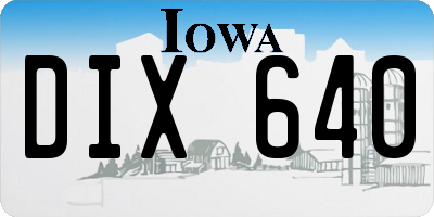 IA license plate DIX640