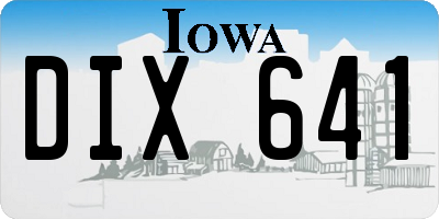 IA license plate DIX641