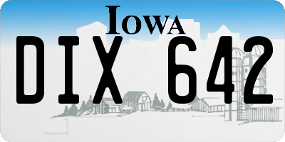 IA license plate DIX642