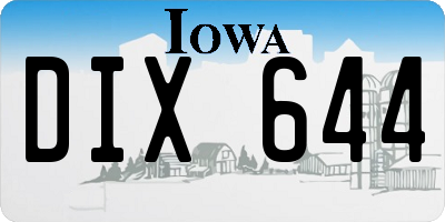 IA license plate DIX644