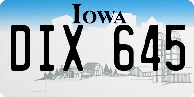 IA license plate DIX645