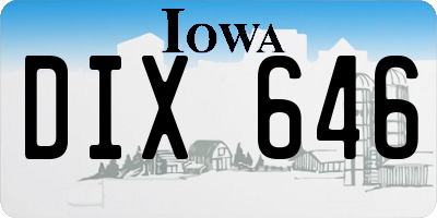 IA license plate DIX646