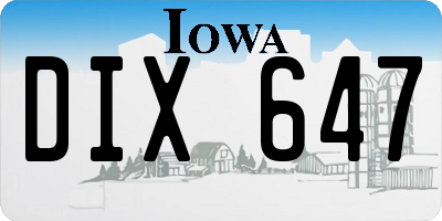 IA license plate DIX647