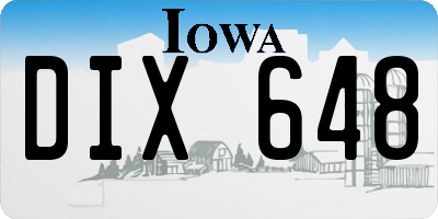 IA license plate DIX648