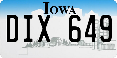 IA license plate DIX649