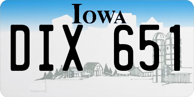 IA license plate DIX651