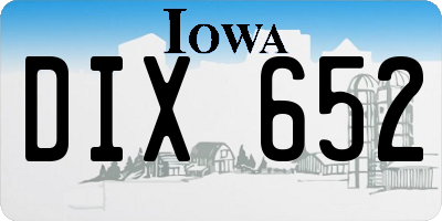 IA license plate DIX652