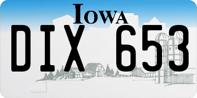 IA license plate DIX653