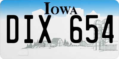 IA license plate DIX654