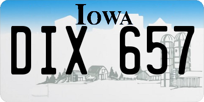 IA license plate DIX657