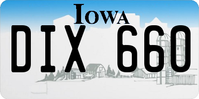 IA license plate DIX660