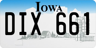 IA license plate DIX661