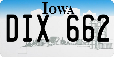 IA license plate DIX662