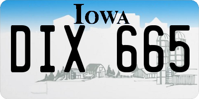 IA license plate DIX665