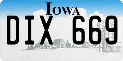 IA license plate DIX669