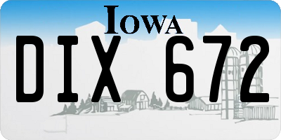 IA license plate DIX672