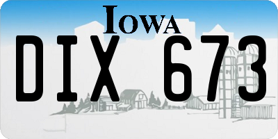 IA license plate DIX673