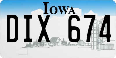 IA license plate DIX674
