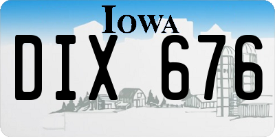 IA license plate DIX676