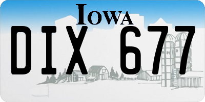 IA license plate DIX677