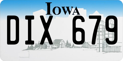 IA license plate DIX679