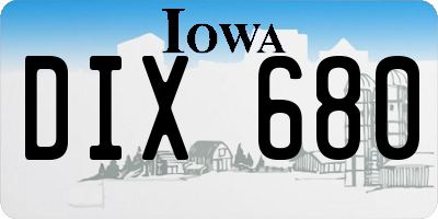 IA license plate DIX680