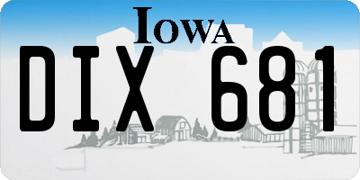 IA license plate DIX681
