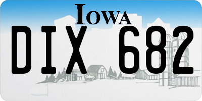 IA license plate DIX682