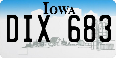 IA license plate DIX683