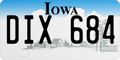 IA license plate DIX684