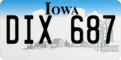 IA license plate DIX687