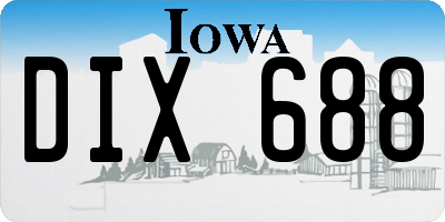 IA license plate DIX688