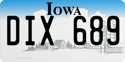 IA license plate DIX689