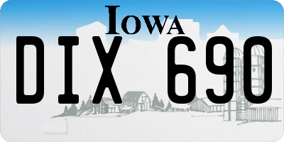 IA license plate DIX690