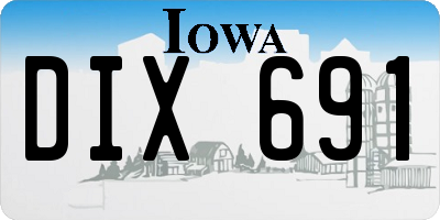 IA license plate DIX691