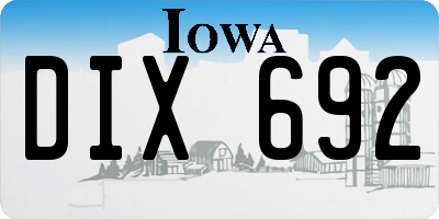 IA license plate DIX692