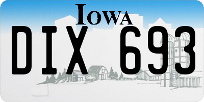 IA license plate DIX693