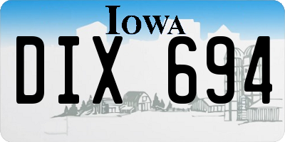 IA license plate DIX694