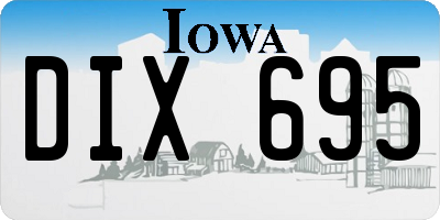 IA license plate DIX695