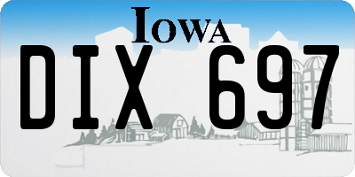 IA license plate DIX697