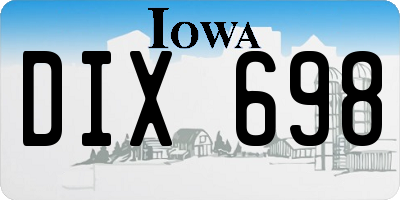 IA license plate DIX698