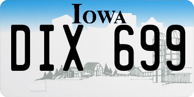 IA license plate DIX699