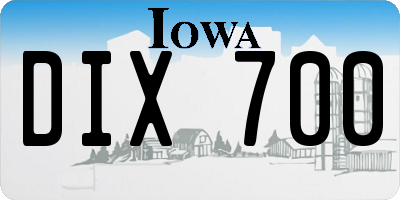 IA license plate DIX700