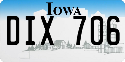 IA license plate DIX706