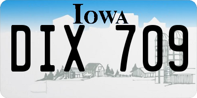 IA license plate DIX709