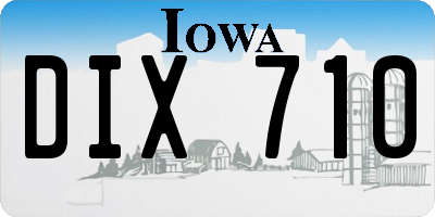 IA license plate DIX710