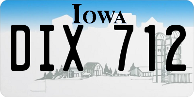 IA license plate DIX712
